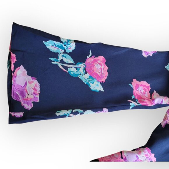 Stone Cold Fox l/s black tropical 100% silk wrap minidress size XS Spring Summer - Picture 6 of 11